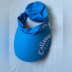 Golf Sun Visor Hat blue Removable crown Adjustable velcro cotton Embroidery